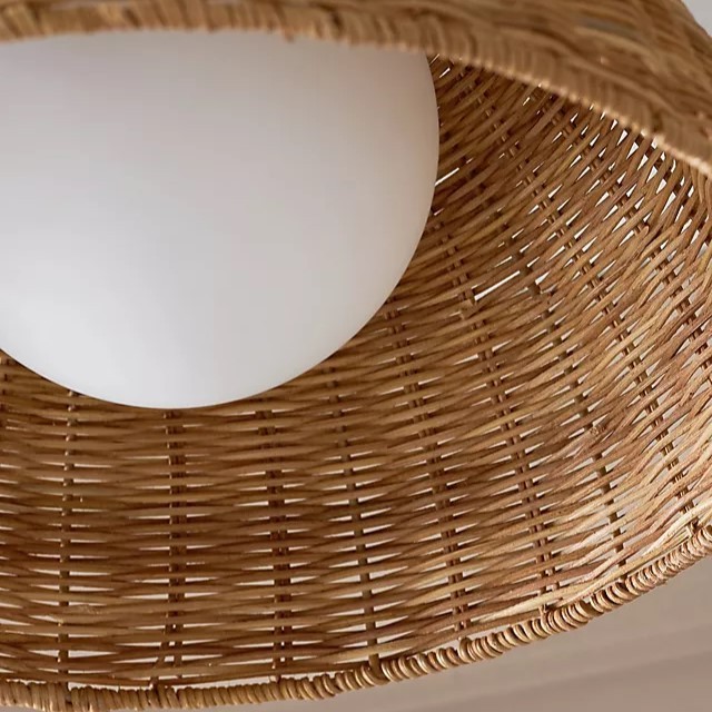 Best Selling 2023 High Quality Premium Liz Rattan Flush Mount - Rattan Lampshade, High-Quality Bamboo Lamp Shade