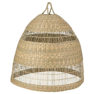 HOT DEALS Natural Handwoven Bamboo Pendant Light For Living Room Decor Kitchen Wicker Seagrass Pendant Lampshades