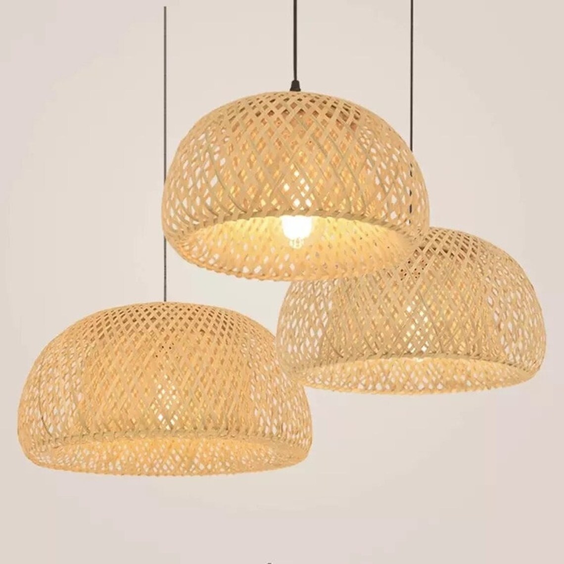 HOT ITEMS HIGH QUALITY Handwoven Wicker Bamboo Lamps Bamboo Ceiling Light For Living Room Decor Kitchen Decor Bedroom Decor