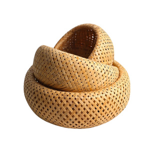 Hot SALE! Boho High-Quality Bamboo Storage Basket - Decorative Wicker Tray Home Decoration, Cafe Decor Kitchen for Living Room