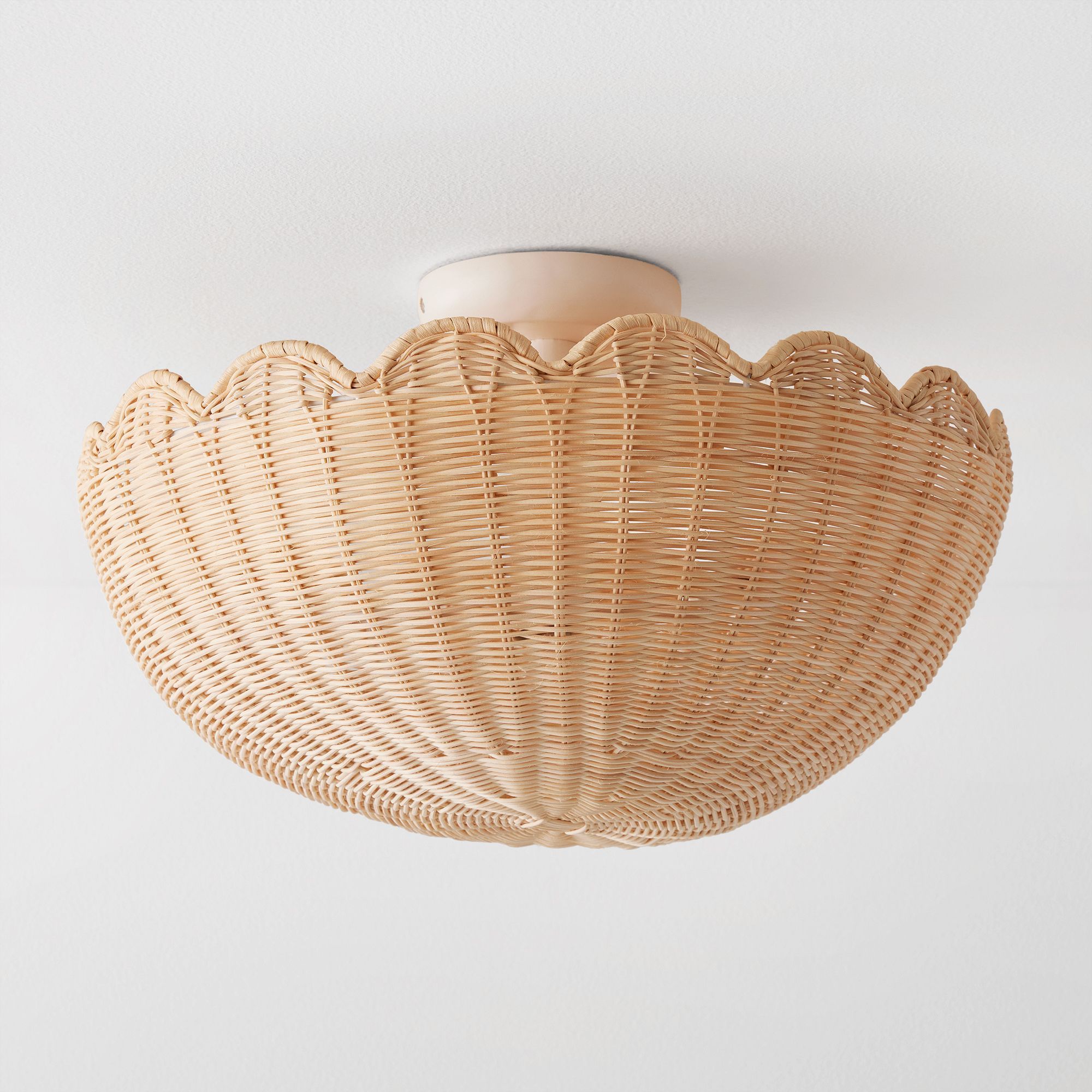 Best Selling 2023 High Quality Premium Rattan Bubble Flushmount Lampshade - Boho Chic Ceiling Light Fixture with Woven Design