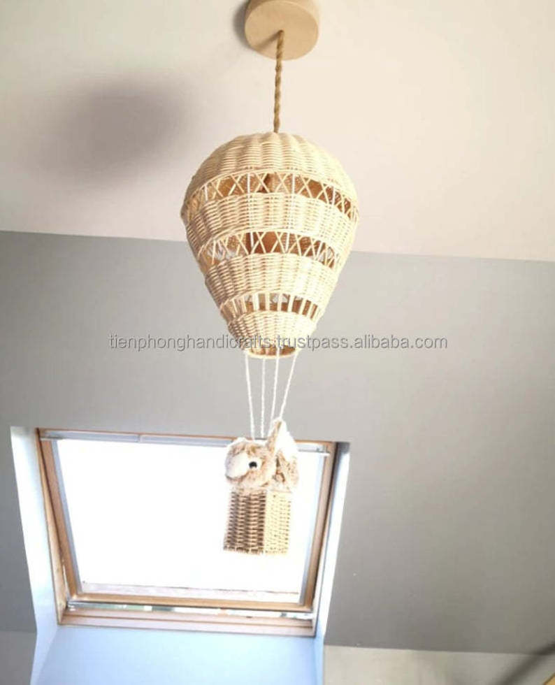 Hot Air Balloon Rattan Wicker Wall Hanging for Home Decorative Kid Toy House Hanging Balloon Made in Vietnam