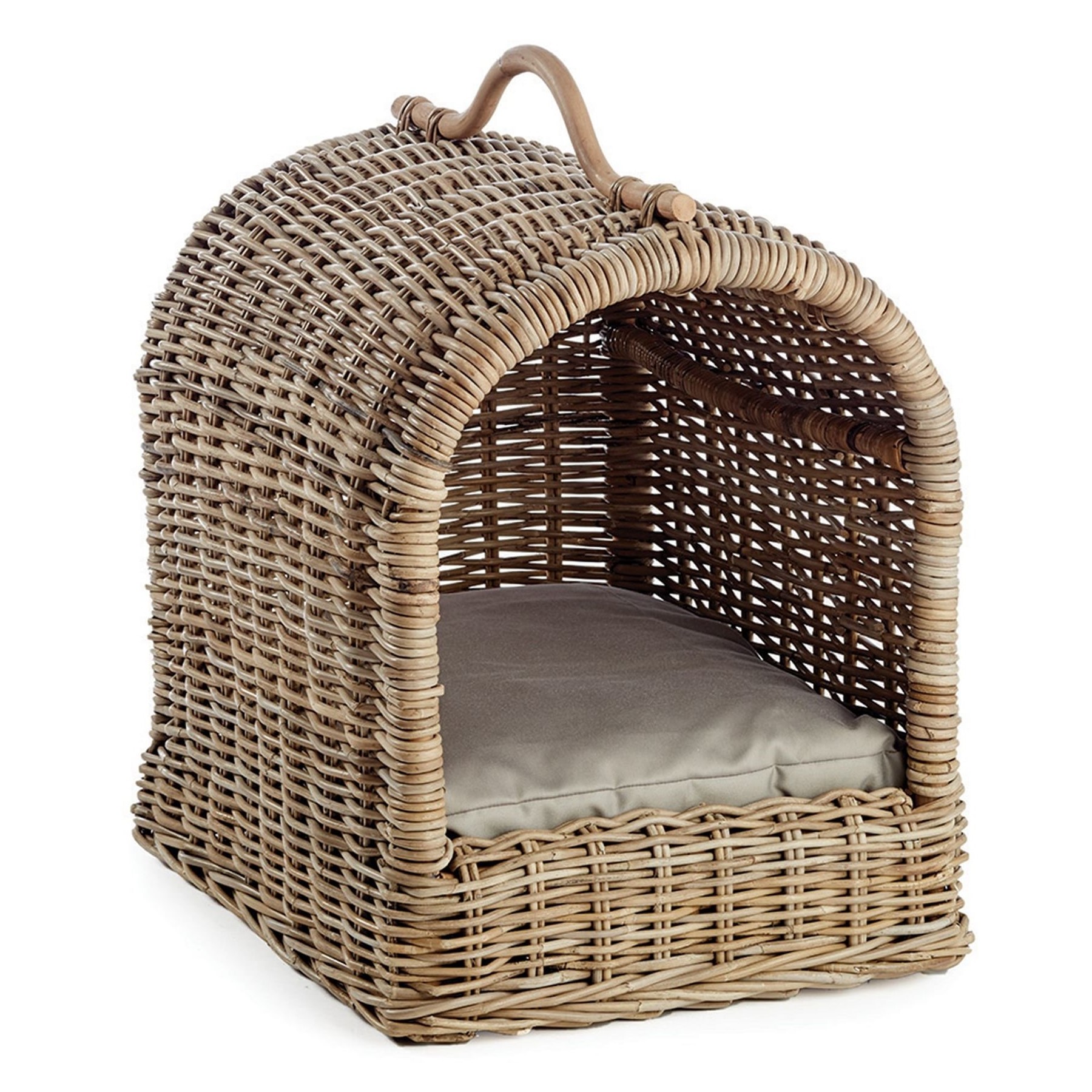 SALE! Wholesale Best Selling 2023 Boho Wicker Handwoven Rattan Canopy Pet Bed for Pet Decor Living Room Indoor