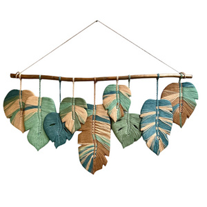 Cheap Price Leaves Macrame Falling Leaf Scandinavian Wall Hanging Decor Boho Home Decor for Unique Christmas Gifts