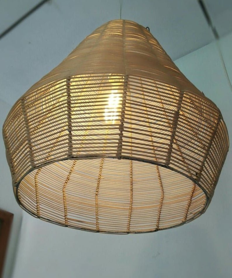 Fancy Lamps Rattan Shade Chandelier Lighting Natural Wicker Decorative Pendant Light Made in Vietnam