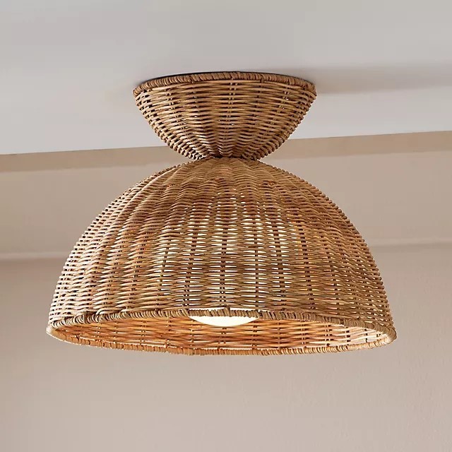 Best Selling 2023 High Quality Premium Liz Rattan Flush Mount - Rattan Lampshade, High-Quality Bamboo Lamp Shade