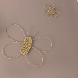 Natural High Quality Butterfly Rattan Wall Decor Rattan Wall Hanging