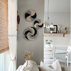 Wholesale Set Back and White Wall Decor Seagrass Baskets | Decor for Livingroom, Bedroom, Kitchen | Home, Hotel, Homestay