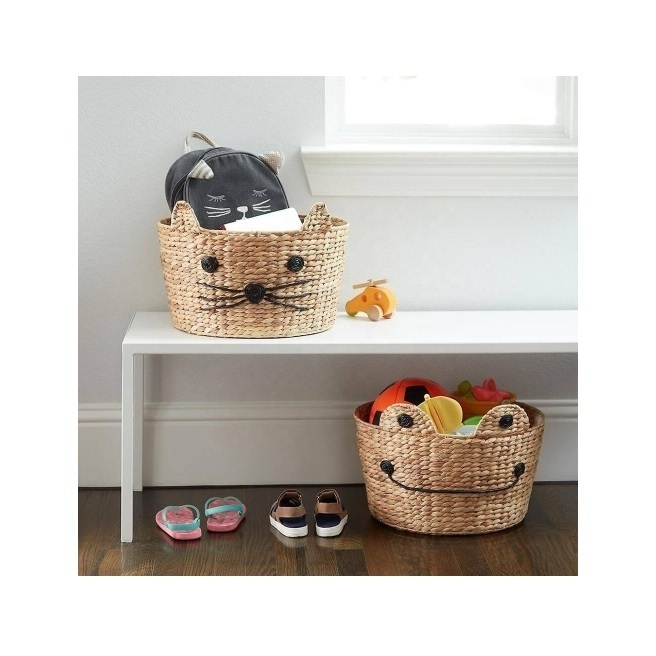 Wholesale Natural Water Hyacinth Storage Basket, Laundry basket, Toy Storage Baskets for kids