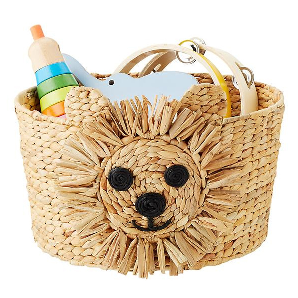 HOT PRODUCT Natural Brown Woven Water Hyacinth Storage Cute Rabbit Basket Animal Toy Laundry Baskets