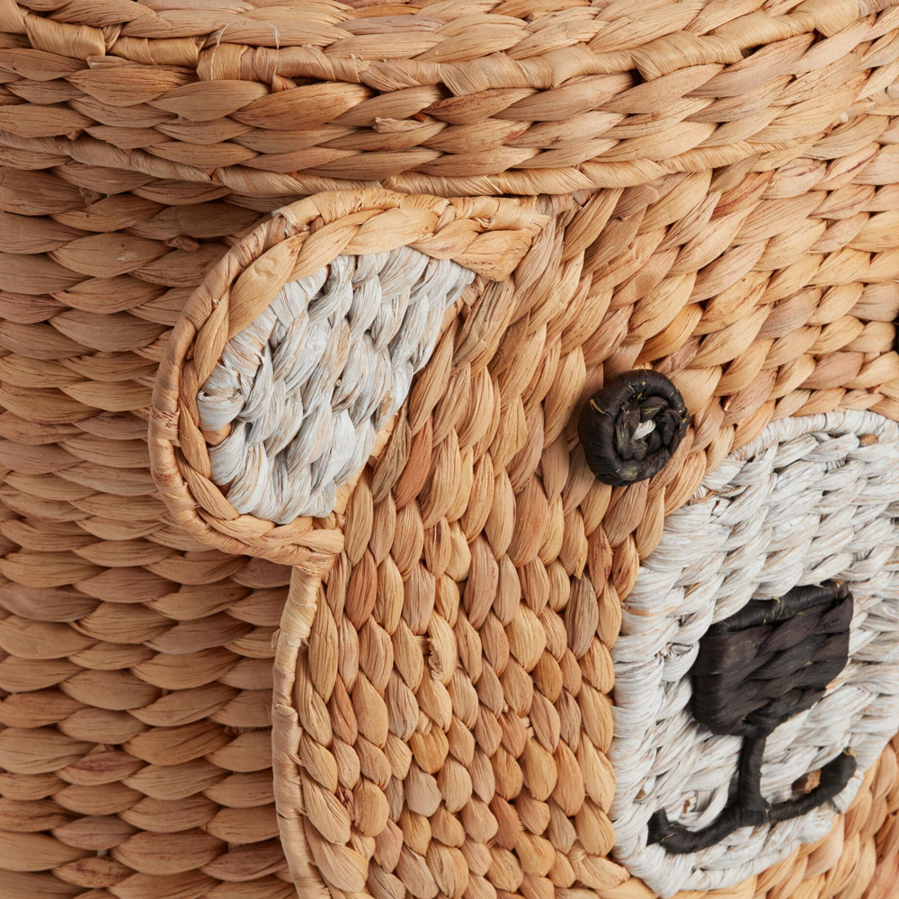 2021 Best Selling Big woven Storage Baskets Cute Dog Water Hyacinth Laundry Basket with lid