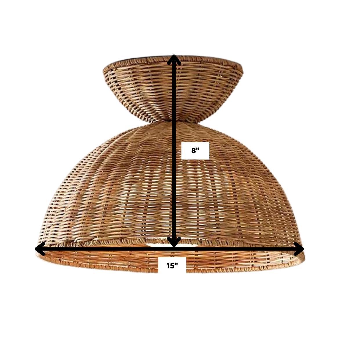 Best Selling 2023 High Quality Premium Liz Rattan Flush Mount - Rattan Lampshade, High-Quality Bamboo Lamp Shade