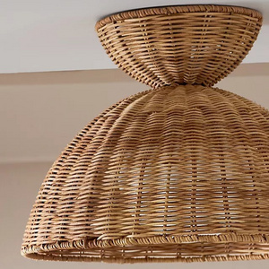 Best Selling 2023 High Quality Premium Liz Rattan Flush Mount - Rattan Lampshade, High-Quality Bamboo Lamp Shade