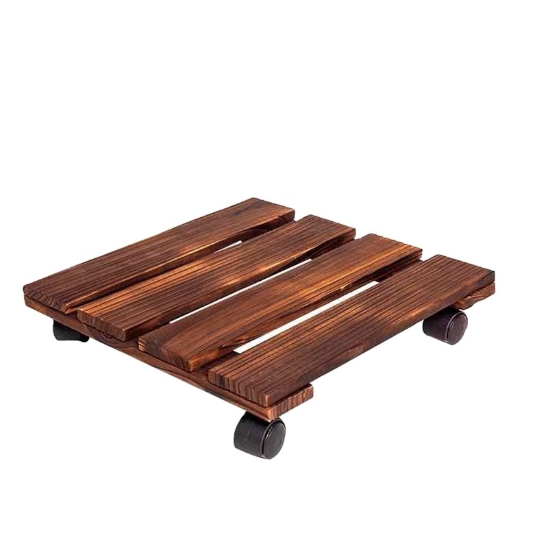 Square wooden plant pot / plant mover / garden plant caddy made in Vietnam