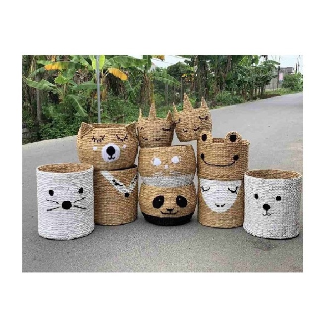 Wholesale Natural Water Hyacinth Storage Basket, Laundry basket, Toy Storage Baskets for kids