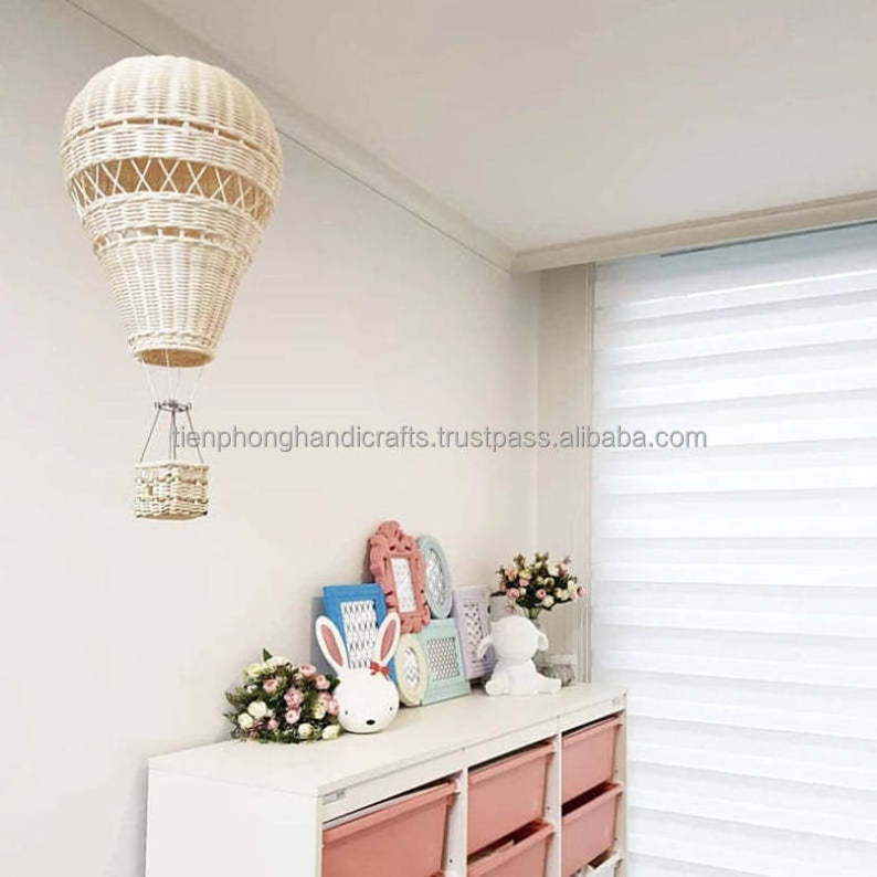 Hot Air Balloon Rattan Wicker Wall Hanging for Home Decorative Kid Toy House Hanging Balloon Made in Vietnam