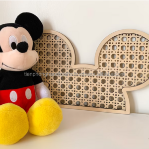 Handmade Rattan Mickey Art Hanging Wall Decor Rattan Home Decoration