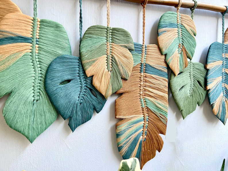 Cheap Price Leaves Macrame Falling Leaf Scandinavian Wall Hanging Decor Boho Home Decor for Unique Christmas Gifts