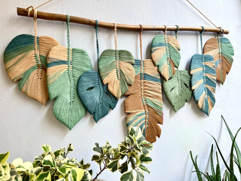 Cheap Price Leaves Macrame Falling Leaf Scandinavian Wall Hanging Decor Boho Home Decor for Unique Christmas Gifts