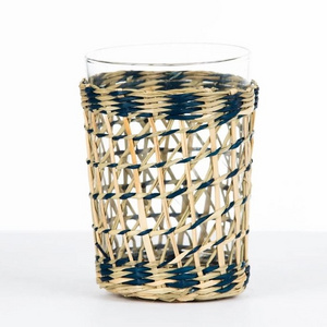 Set of 3 Handmade Woven Seagrass Water Tumbler, Highball Tumbler and Juice Cup Decor Table Party