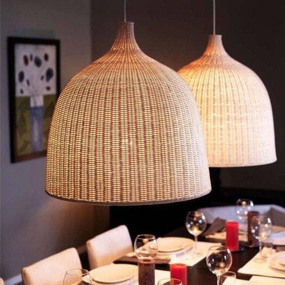 Handmade high quality rattan wicker lampshade frames , vietnam natural rattan lamp shade pendant light handicraft