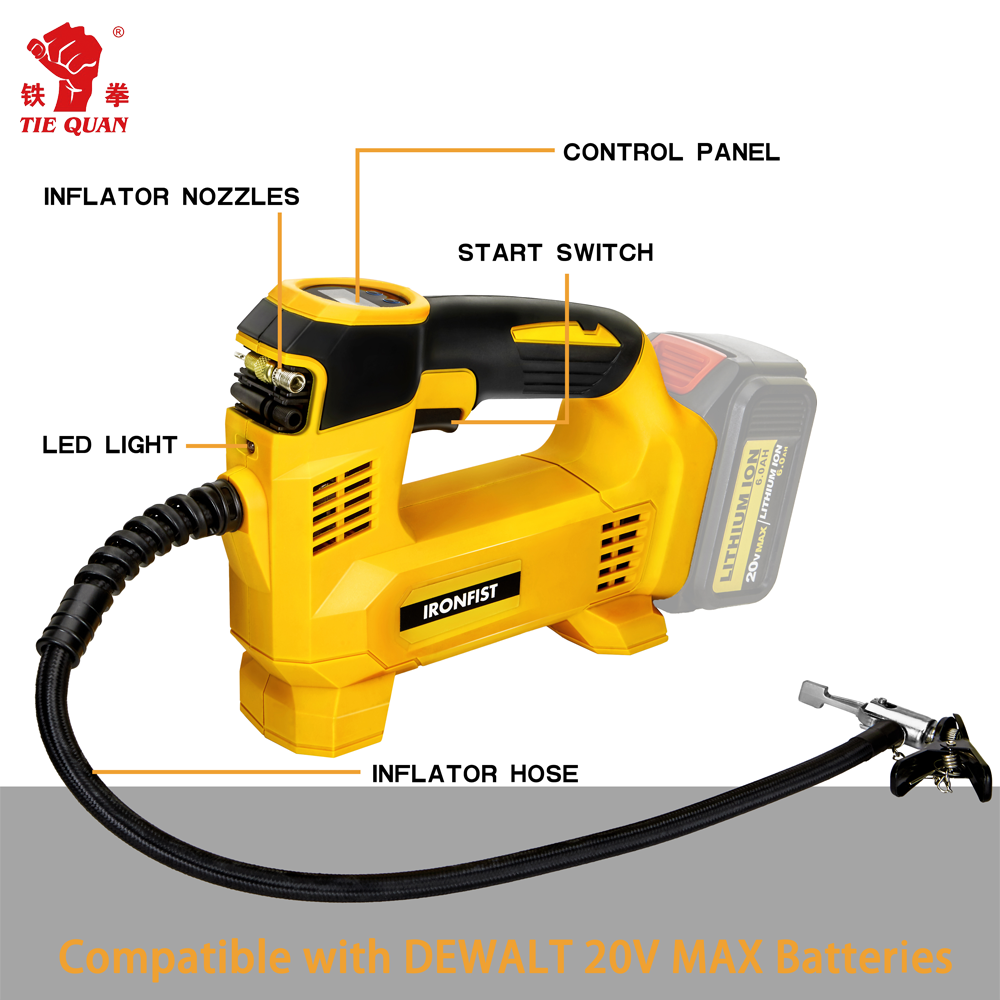 cordless air compressor car tire inflator pump