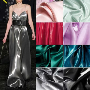 SUPPLIER METALLIC CRYSTAL SILK SHINY LUSTER LIQUID GAZA ORGANZA SHIMMER FABRIC FOR FASHION APPAREL