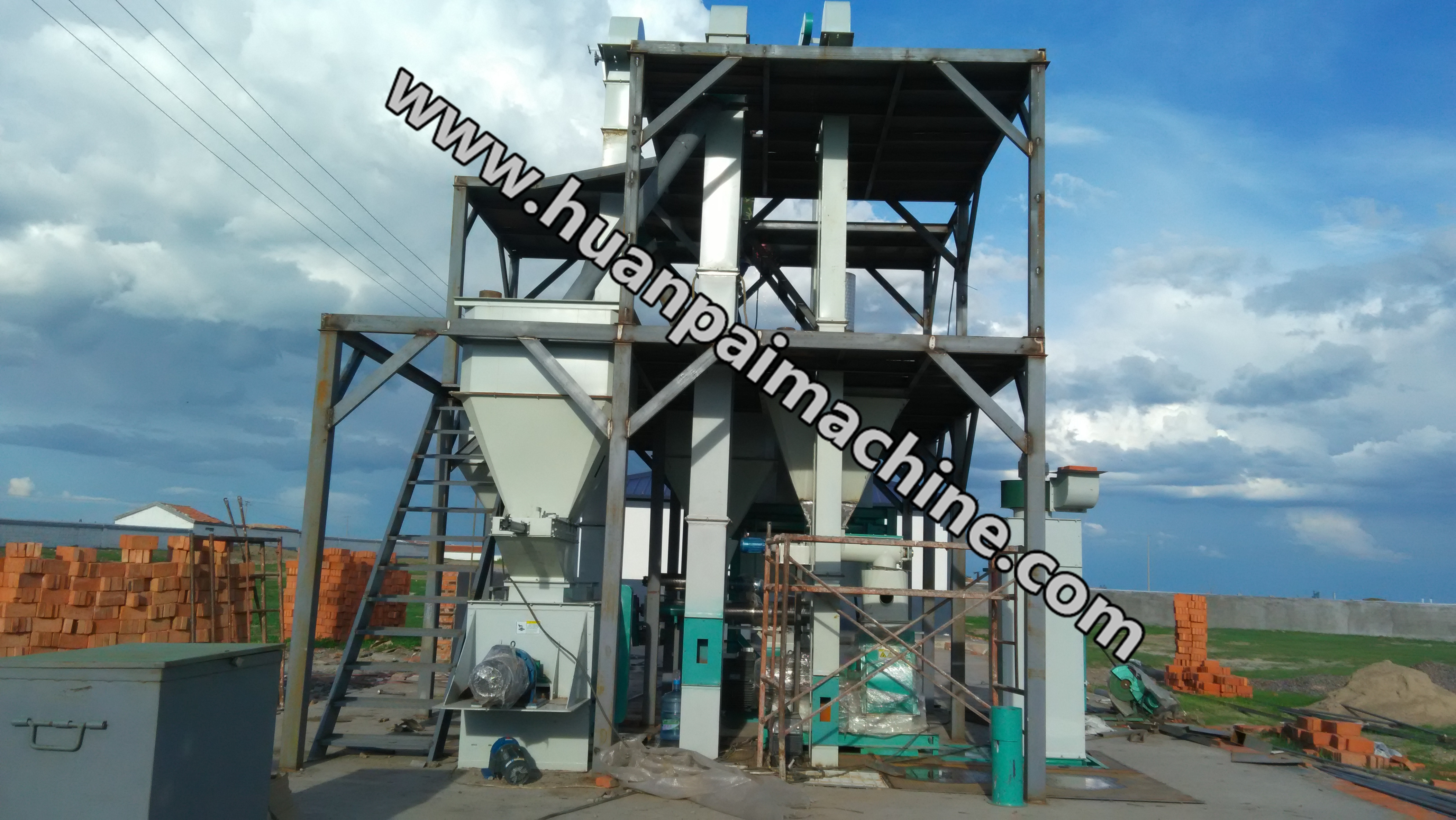 1-2 TPH poultry feed mill equipment / feed processing machines / cattle feed mixer feed production line