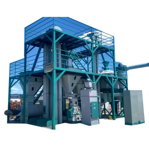 1-2 TPH poultry feed mill equipment / feed processing machines / cattle feed mixer feed production line