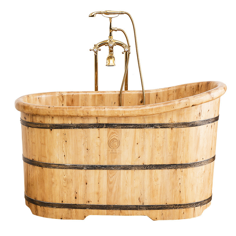 110cm/120cm/130cm/140cm fashionable Wooden Bathtubs freestanding tub hinoki hot tub factory price