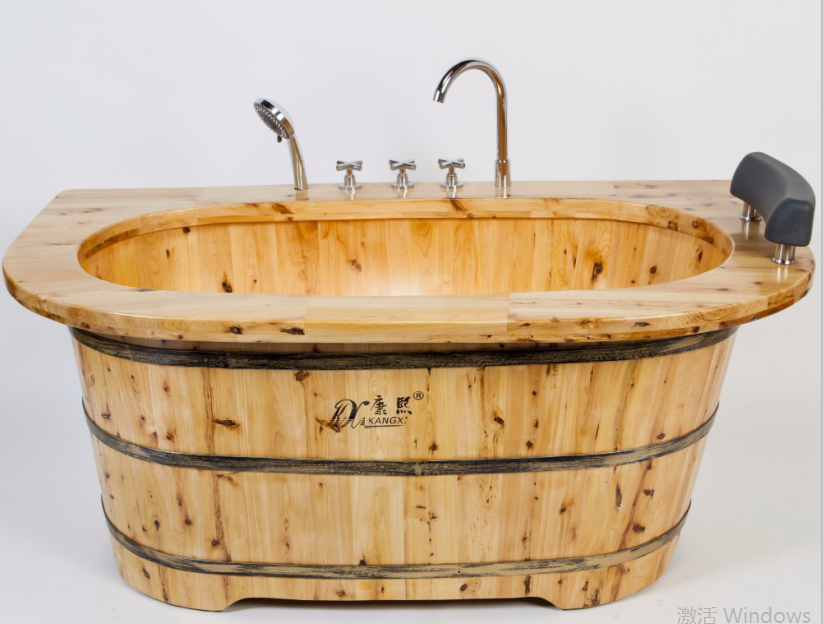 1.6M=5.25FT Free standing natural color  whirlpool bathtubs cedar wood