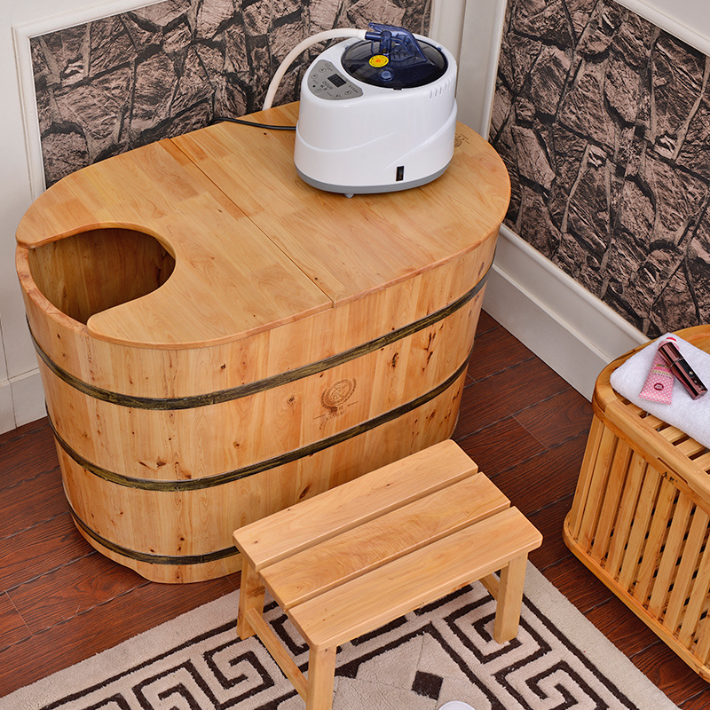 100cm freestanding fashionable hinoki wooden bathtubs portable sauna hot tubs factory price hot sale