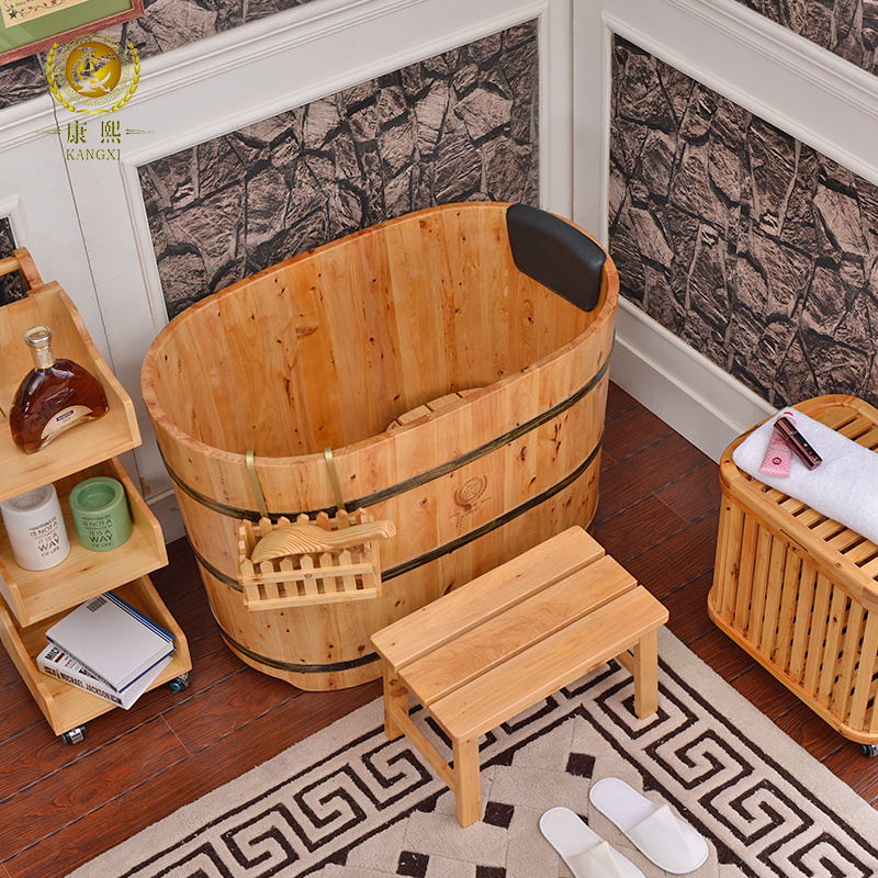 100cm freestanding fashionable hinoki wooden bathtubs portable sauna hot tubs factory price hot sale