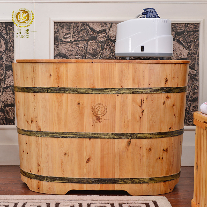 100cm freestanding fashionable hinoki wooden bathtubs portable sauna hot tubs factory price hot sale