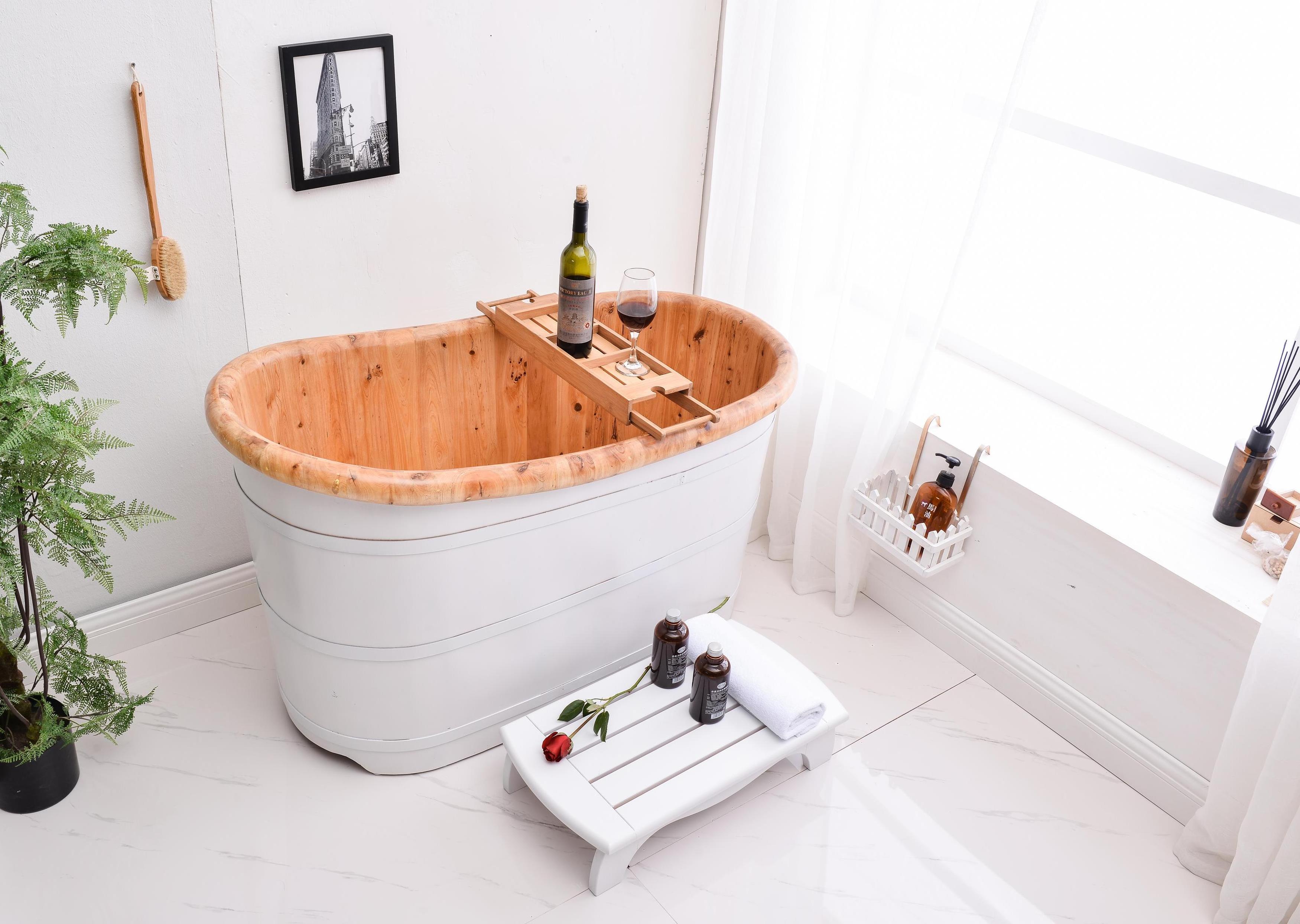 120cm cheap European design hinoki Bathtub bathroom Hot Tub portable Freestanding