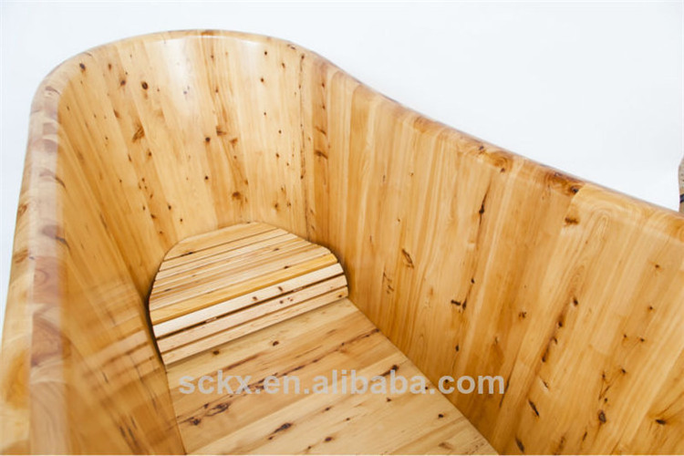 2020 new products soaking Oval teak bathtub acrylic shape wooden spa tub manufacture Relieve fatigue