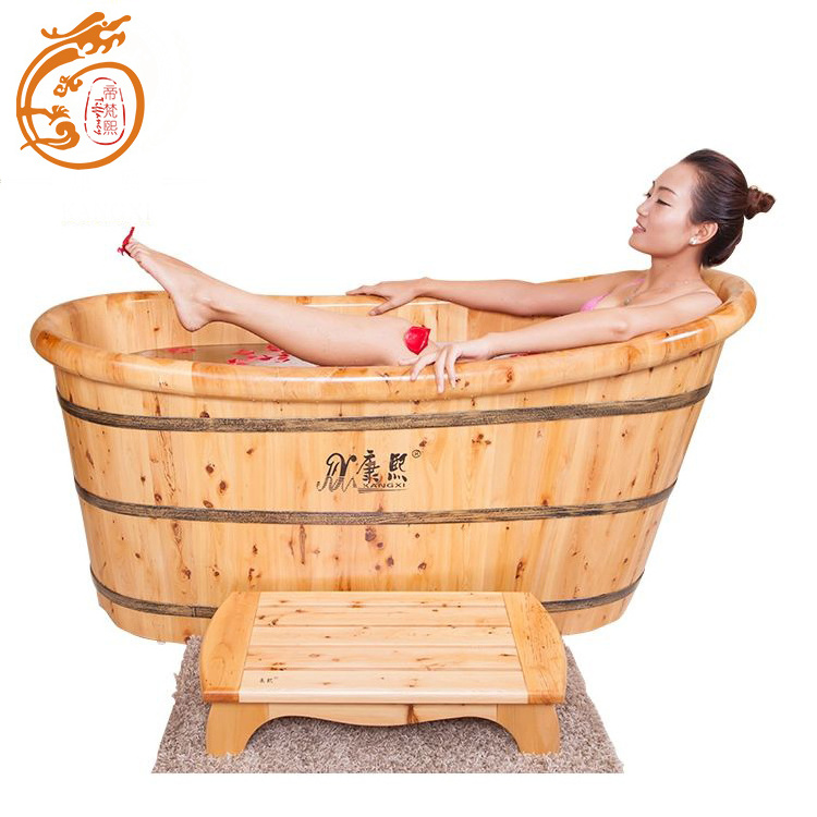 Wooden barrel 1 Person Hot Sauna Massager Tub Japanese Portable Cedar Wooden bathtub