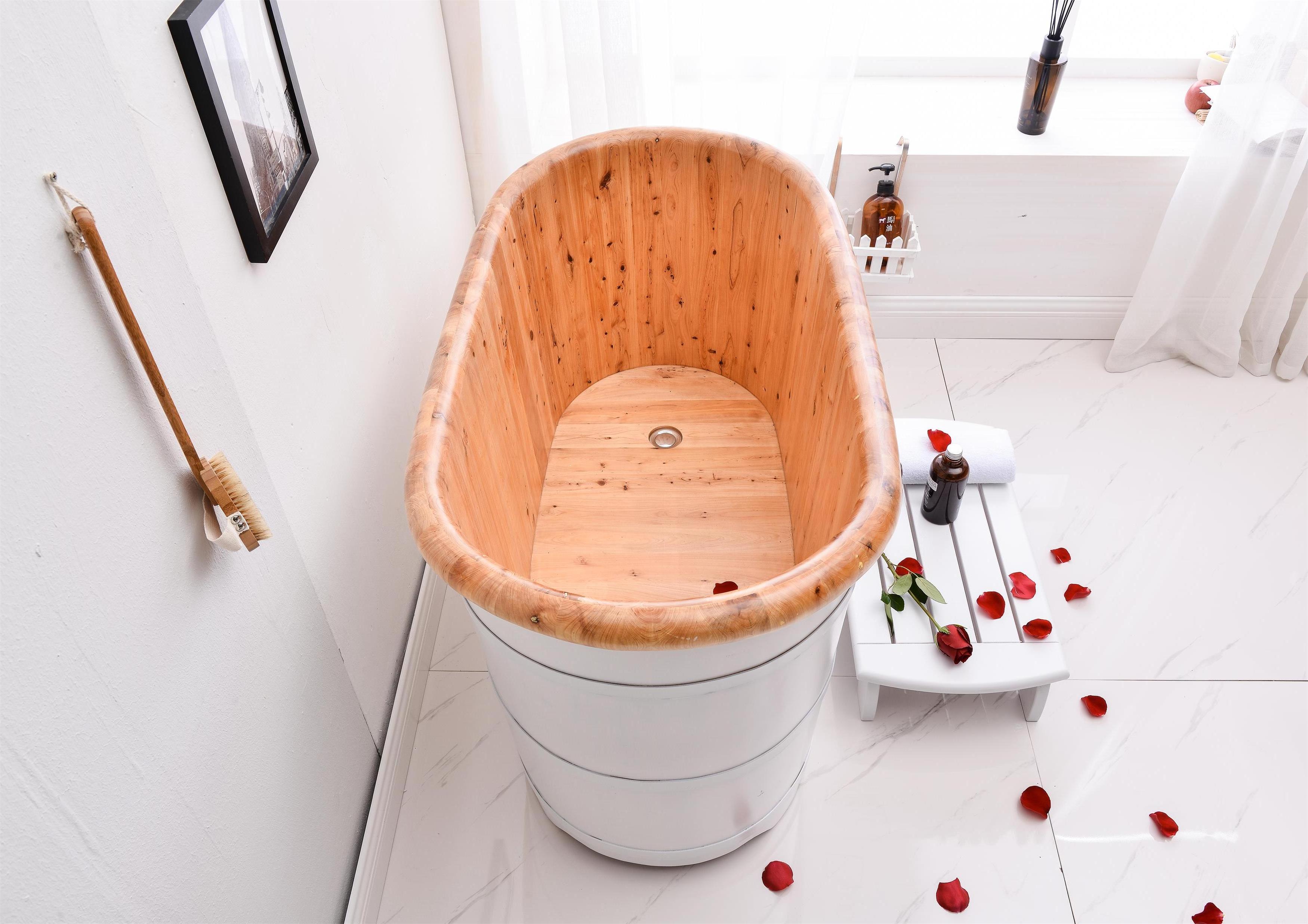 130cm cheap European design hinoki Bathtub bathroom Hot Tub portable Freestanding