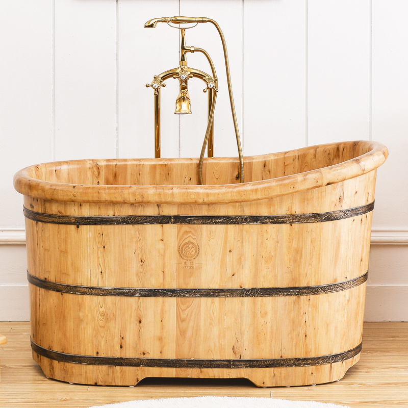 110cm  freestanding tub hinoki Wooden Bathtubs indoor hot tub hotsale