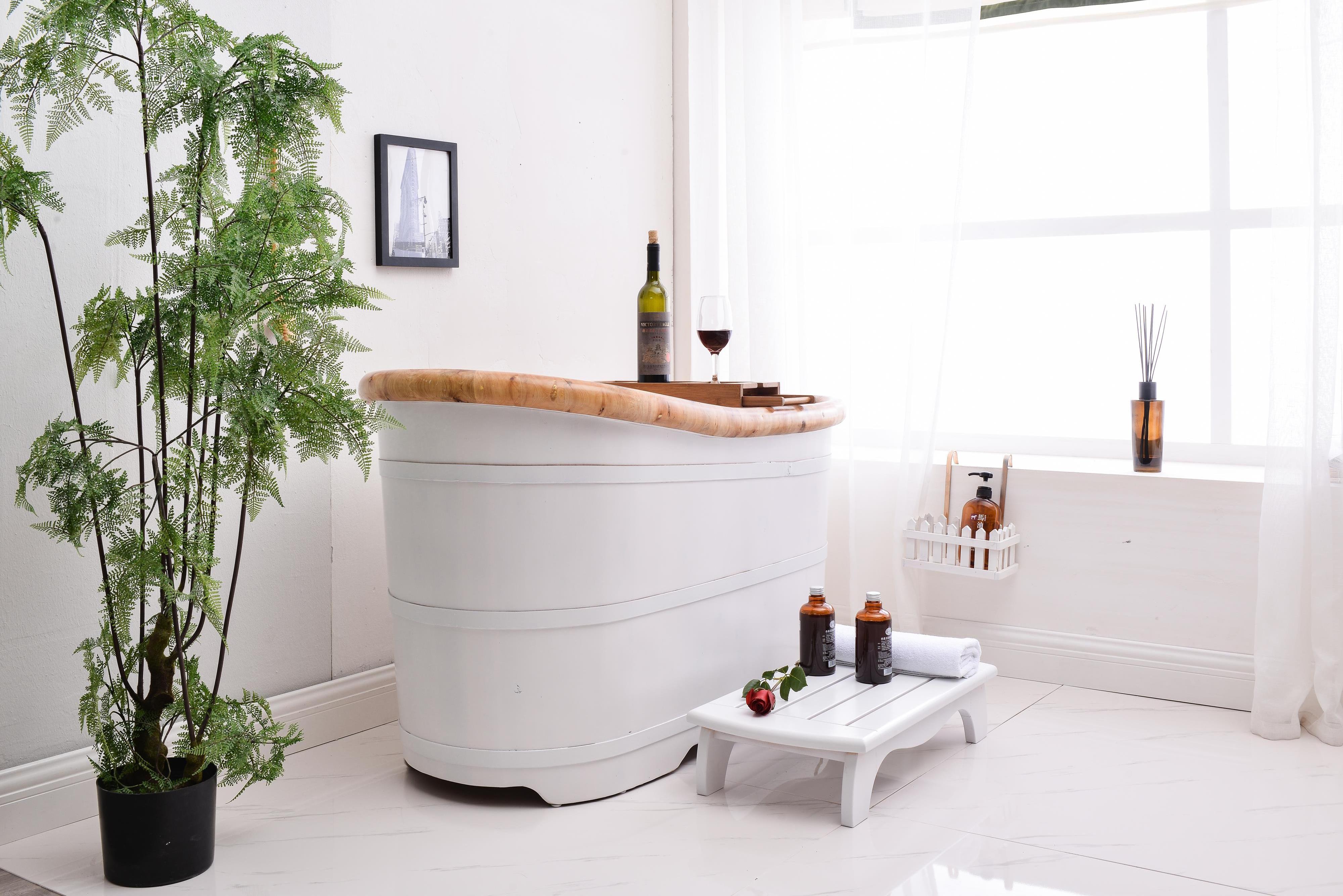 120cm cheap European design hinoki Bathtub bathroom Hot Tub portable Freestanding