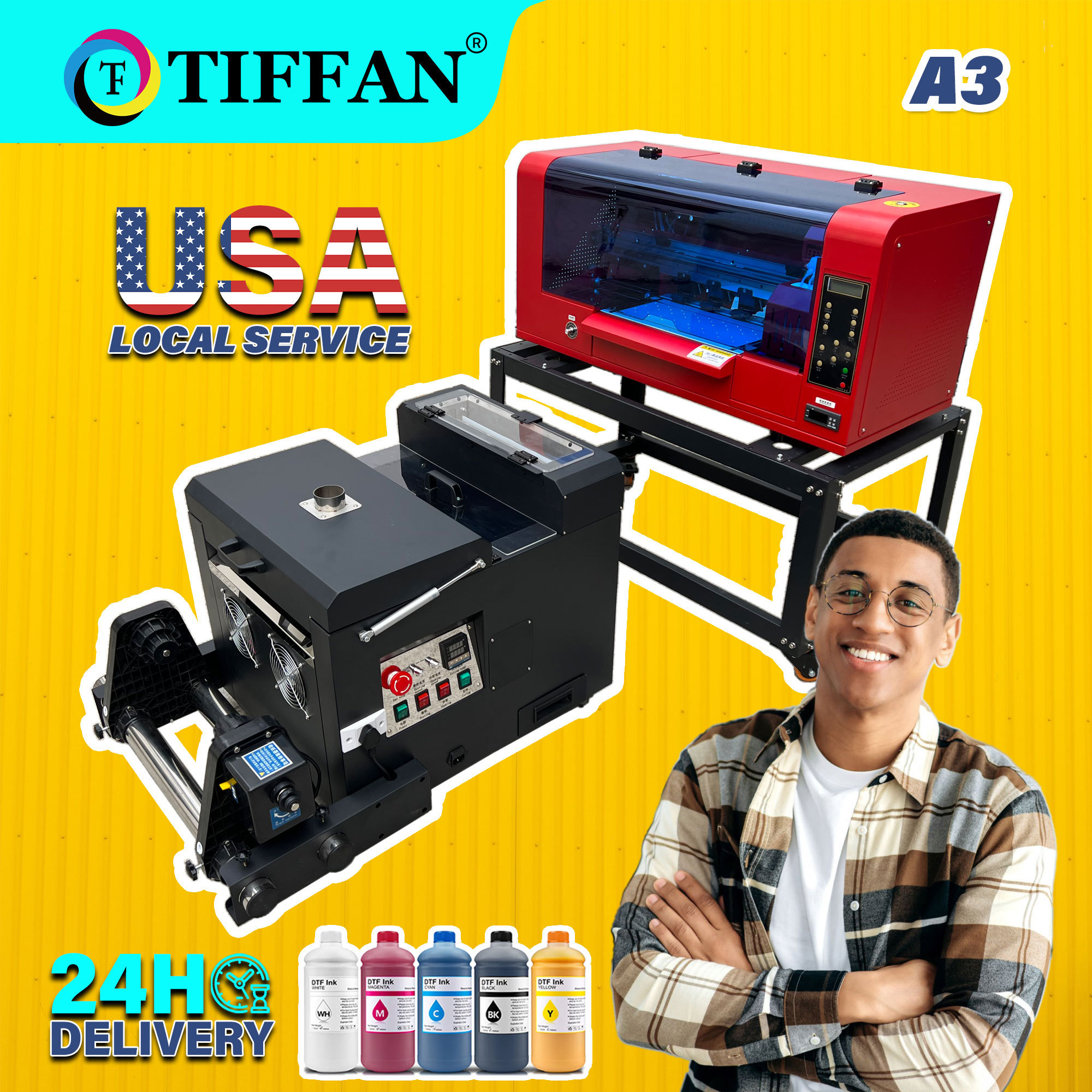 TIFFAN digital A3 tshirt t-shirt 30 cm XP600 dtf direct to film printer t shirt printing machine print on cloth dtf printer