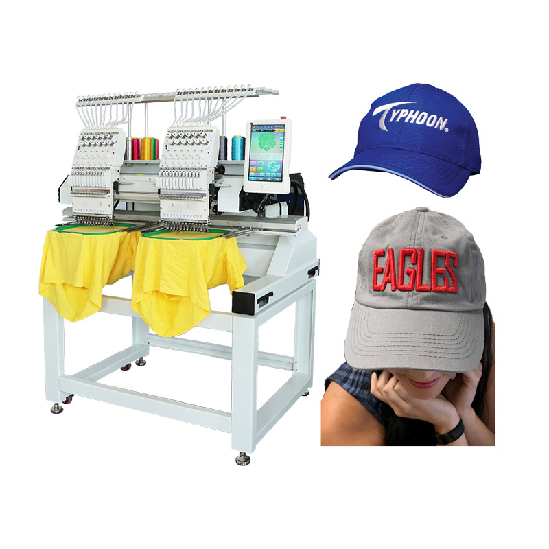 multi head monogram machine leather bag garment cap hat computer embroidery machine