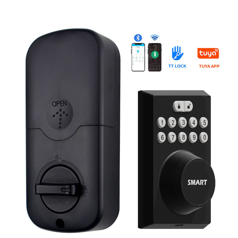 Door Lock Remote Unlock Smart Gateway Ttlock App Cerradura Inteligente Door Locks With Keypad Home Smart Deadbolt Lock