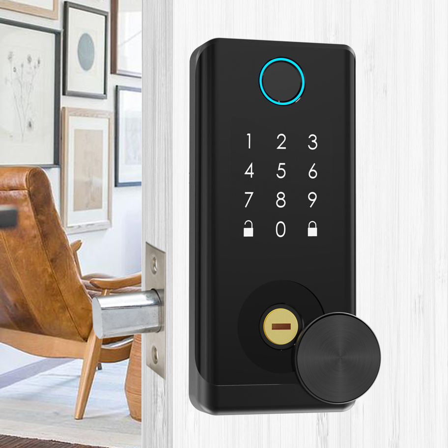 Fingerprint door smart lock for wood door combination digital lock encoder hotel smart deadbolt lock