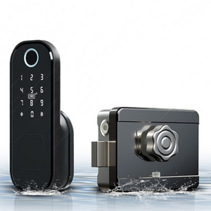 Keyless Smart Password Fingerprint Night Latch Gate Entrance Waterproof Digital Electric Rimlock Biometric Lock