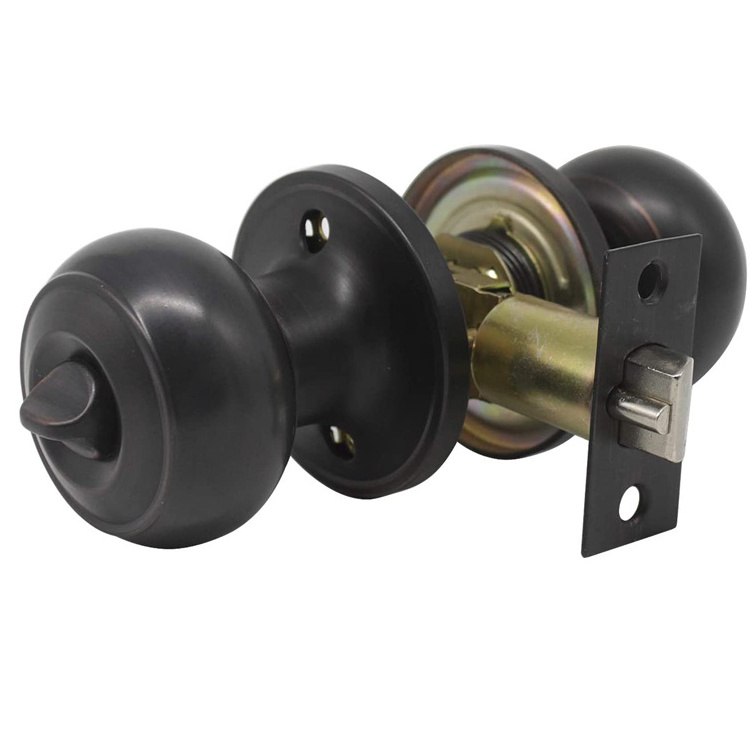 Free Sample High standard Knob Lock  Single Double tubular  Brass cylinder Satin black door knob lock set