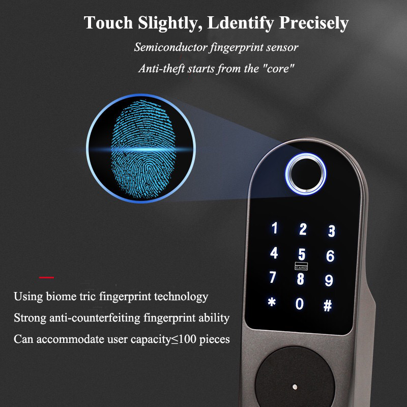 Waterproof Outdoor Gate Rim NFC Double Sided Fingerprint Smart Lock Rim Lock smell proof bag with combination lock