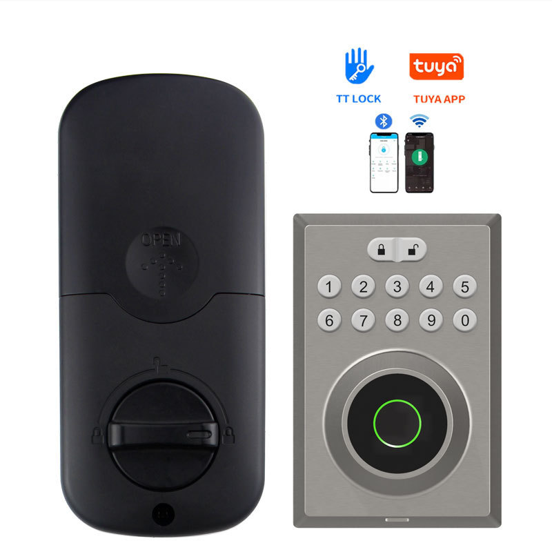 Security tuya Door Fingerprint Tt Electric App Key Locker Finger Print Single Latch Deadbolt Smart door lock