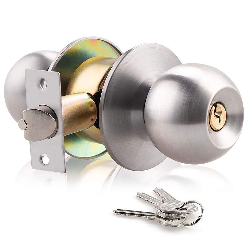 Round Tubular Lever Door Lock Set With Keys Latch Pomos Candados Chapas Para Puertas