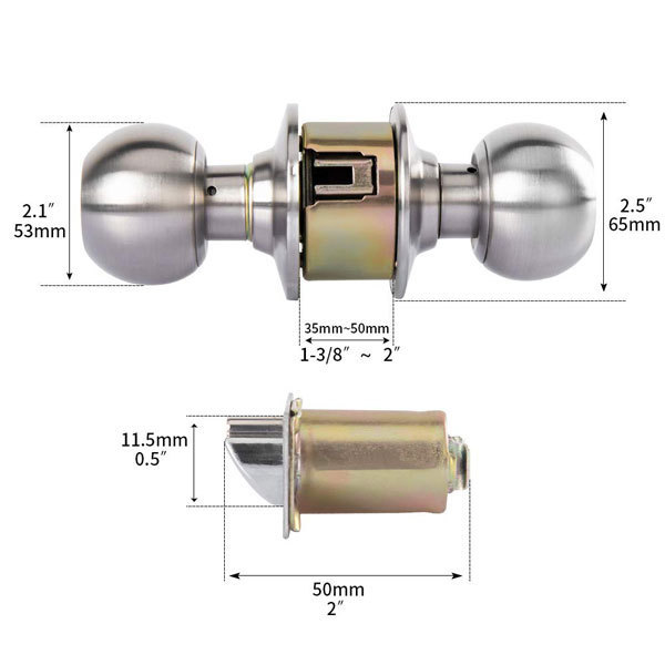 Commercial Tubular entrance privacy bathroom bedroom interior knob with lock sets round handle for front door